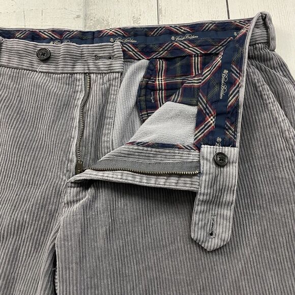 Brooks Brothers Men's W36 x L28 Gray Flat Front Heavyweight Corduroy Pants - Picture 4 of 8